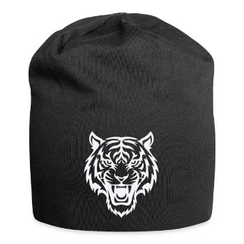 Stylized tiger head pattern - Jersey Beanie - black - Front