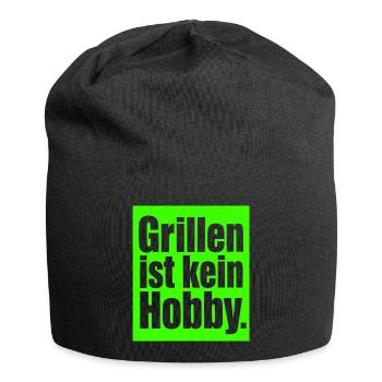 BBQ Spruch Geschenk für Männer & Papa Grillfans - Jersey-Beanie - Schwarz - Vorne