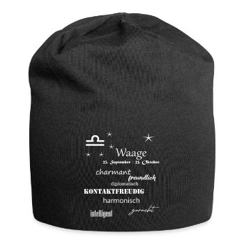 Waage_Sternzeichen - Jersey-Beanie - Schwarz - Vorne