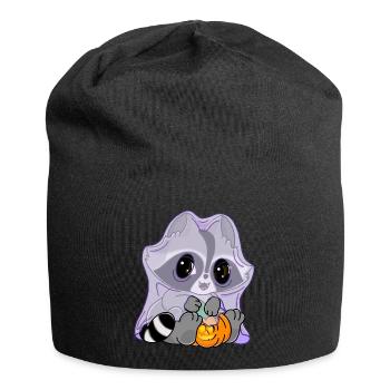 Snuggles der Waschbär im Geisterkostüm - Jersey-Beanie - Schwarz - Vorne