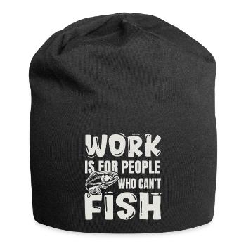 Angelhumor – Geschenk eines Fischerkollegen - Jersey-Beanie - Schwarz - Vorne
