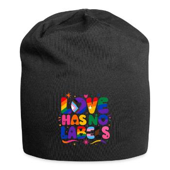 Love Has No Labels Regenbogen Pride Spruch - Jersey-Beanie - Schwarz - Vorne