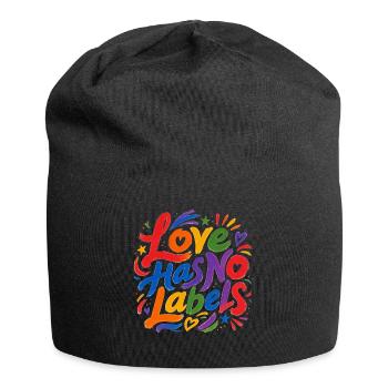 Love Has No Labels für Pride Fans Tshirt Aufkleber - Jersey-Beanie - Schwarz - Vorne