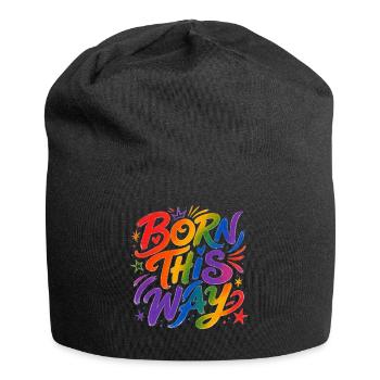 Born This Way Rainbow CSD Pride Saying - Jersey Beanie - black - Front