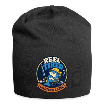 Reel Tired – Fishing Later - Jersey Beanie - black - Front