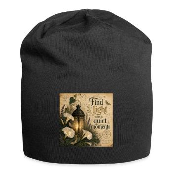 Find Light In Quiet Moments Vintage Poster Decoration - Jersey Beanie - black - Front