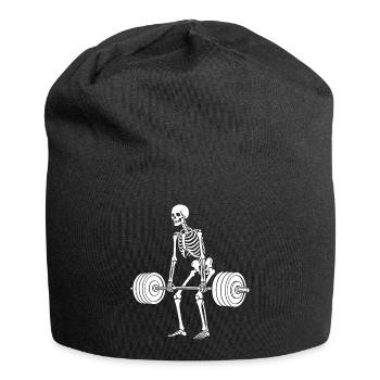 Skeleton weight lifting - Jersey Beanie - black - Front