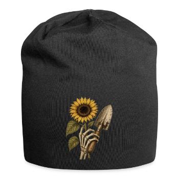 Sunflower Skeleton Hoodie Vintage Halloween - Jersey Beanie - black - Front