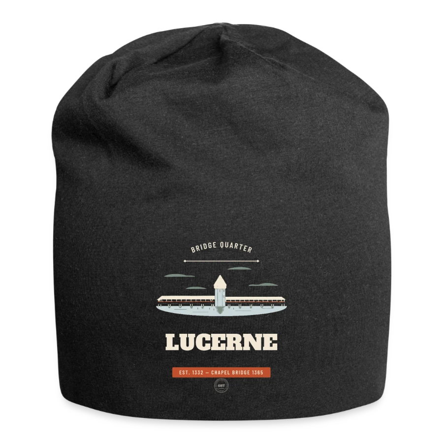 Lucerne-märke på en jersey beanie, black
