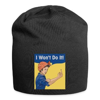Ich werde es nicht tun - Jersey-Beanie - Schwarz - Vorne