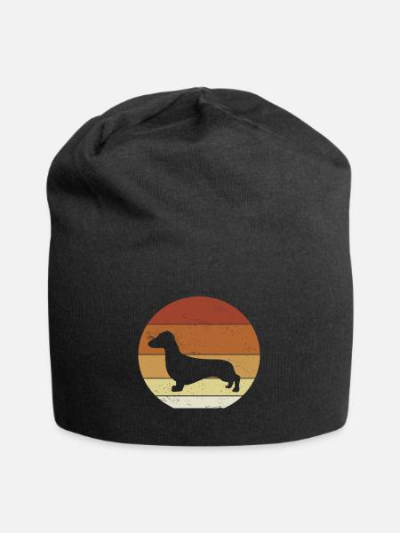 Idée cadeau teckel - Bonnet en jersey - noir
