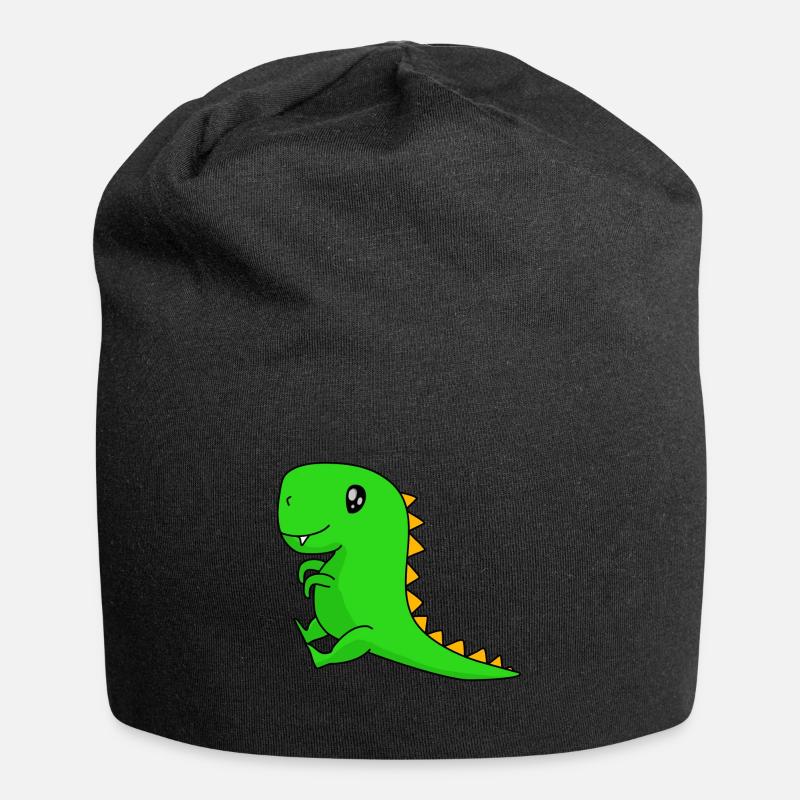 Dinosaurier - Jersey-Beanie - Schwarz