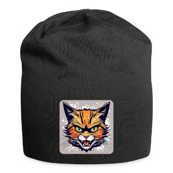 Chat sauvage - Bonnet en jersey - noir - Devant