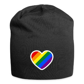Fahne homosexuell herz - Jersey-Beanie - Schwarz - Vorne