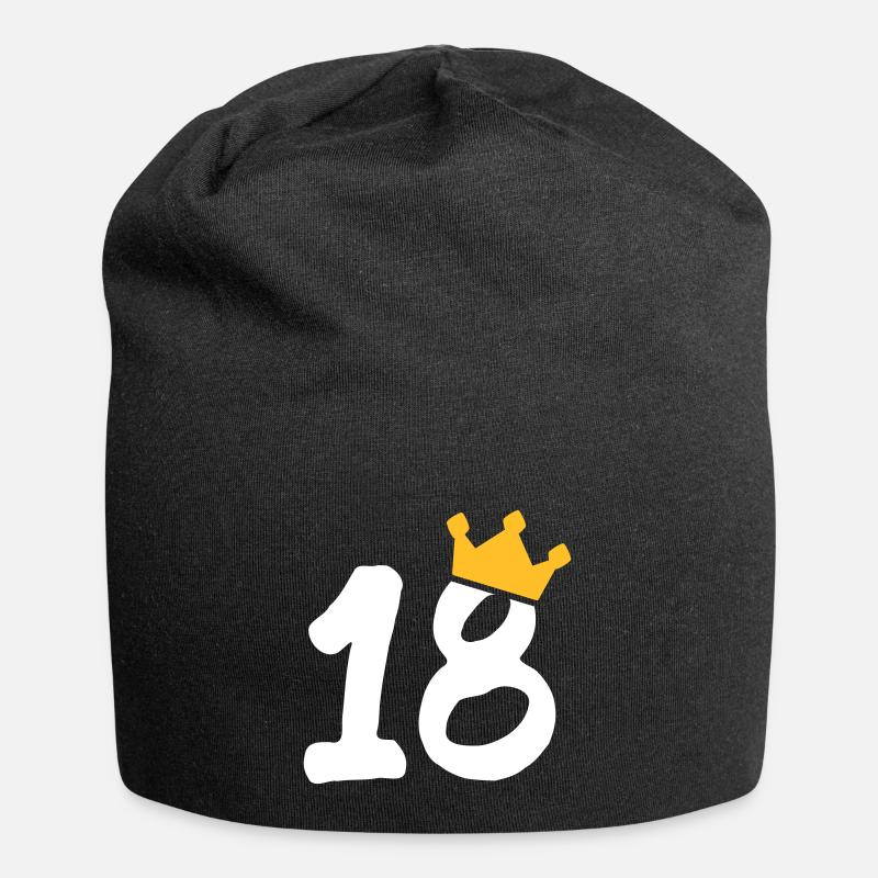 18 Couronne 18 anniversaire 18 ans - Bonnet en jersey - noir