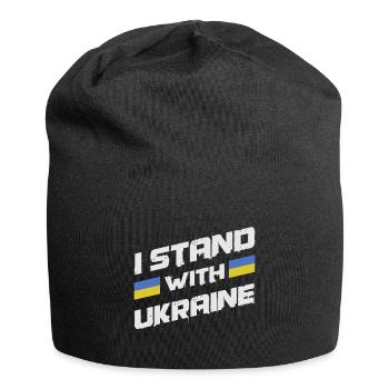 Je soutiens l’Ukraine - arrêtez la guerre - Bonnet en jersey - noir - Devant