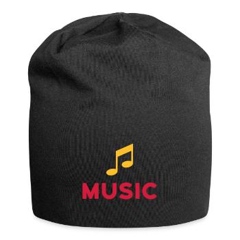 ★ Les couleurs de conception peuvent être modifiées ★ Musique (Remarque) - Bonnet en jersey - noir - Devant