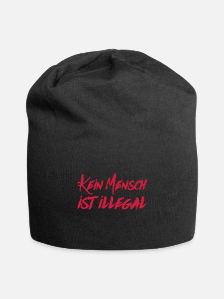 Kein Mensch ist illegal - Menschenrechte - Jersey-Beanie - Schwarz