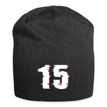 15 Fifteen Number Effect Distorted Number - Jersey Beanie - charcoal grey - Front