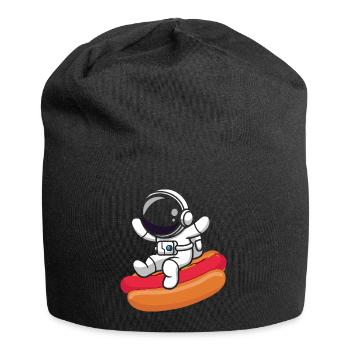 Hot Dog Fast Food Astronaut Astronomy - Jersey Beanie - black - Front