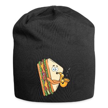 Saxophonist Saxophones Cheese Music Musician - Jersey Beanie - black - Front