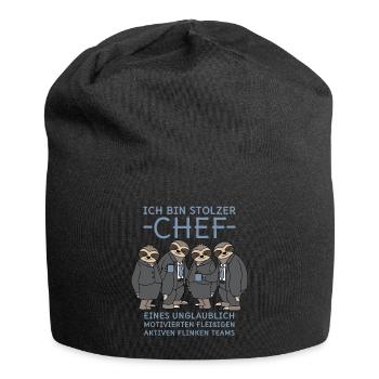 Stolzer Chef unglaublich fleißiges Team Faultiere - Jersey-Beanie - Schwarz - Vorne