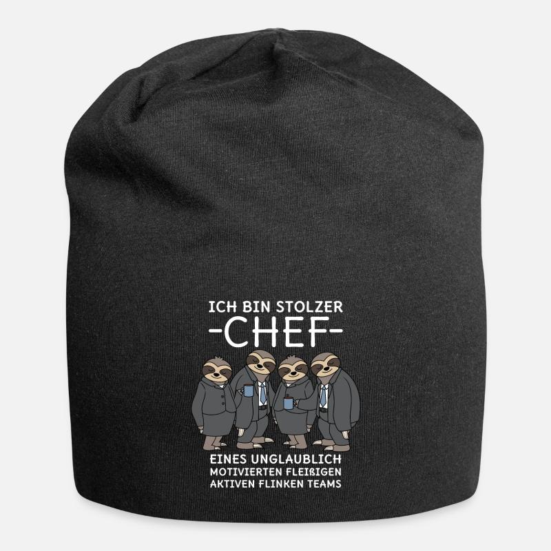 Unglaublich fleißiges Team Faultiere Stolzer Chef - Jersey-Beanie - Schwarz