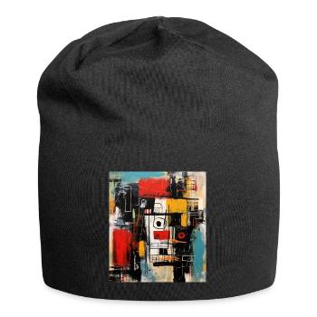 STREET ART ABSTRAKTION - Jersey-Beanie - Schwarz - Vorne