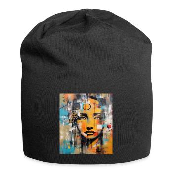 STREET ART WOMAN - Jersey Beanie - black - Front
