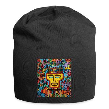 STREET ART SCHÄDEL - Jersey-Beanie - Schwarz - Vorne