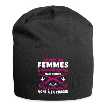 Les Meilleures Vont á La Chasse - Bonnet en jersey - noir - Devant