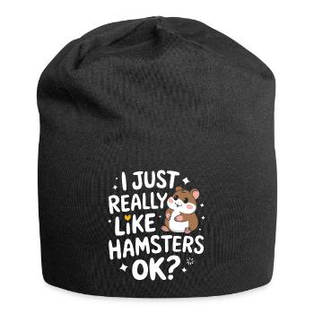 Hamster - Jersey-Beanie - Schwarz - Vorne