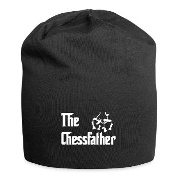 The Chessfather Schachspieler Dad - Jersey-Beanie - Schwarz - Vorne