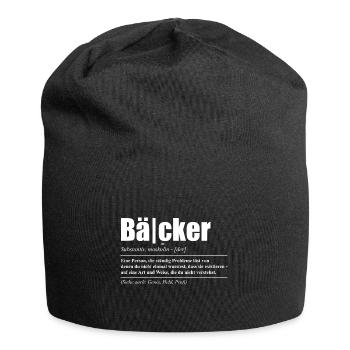 Bäcker Geschenkidee - Jersey-Beanie - Schwarz - Vorne
