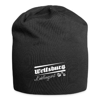 Wolfsburg - Lieblingsort mit Stadtnamen - Jersey-Beanie - Schwarz - Vorne