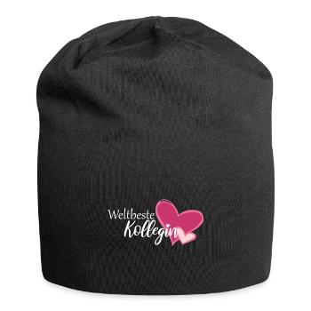 Weltbeste Kollegin Herz - Jersey-Beanie - Schwarz - Vorne