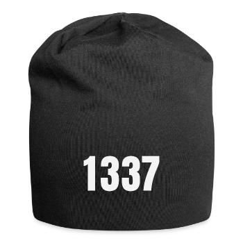 1337 - Jersey-Beanie - Schwarz - Vorne
