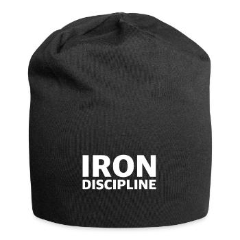 Eiserne Disziplin | Fitness, Workout, Protein - Jersey-Beanie - Schwarz - Vorne