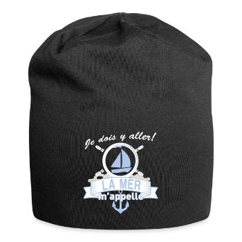 La mer m'appelle - Bonnet en jersey - noir - Devant