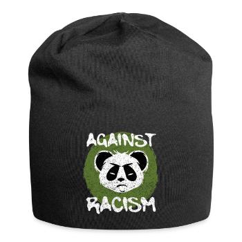 Against Racism – Sprüche gegen Rassismus - Jersey-Beanie - Schwarz - Vorne
