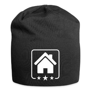 haus icon symbol - Jersey-Beanie - Schwarz - Vorne