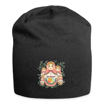 Matroschka Russland Babuschka Puppe - Jersey-Beanie - Schwarz - Vorne