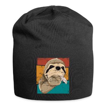 Zoo Tier Geschenk Faultier - Jersey-Beanie - Schwarz - Vorne