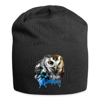 Colourful Owl - Jersey Beanie - black - Front