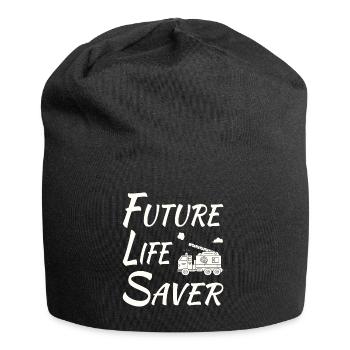 Future Life Saver with Fire Truck - Jersey Beanie - black - Front