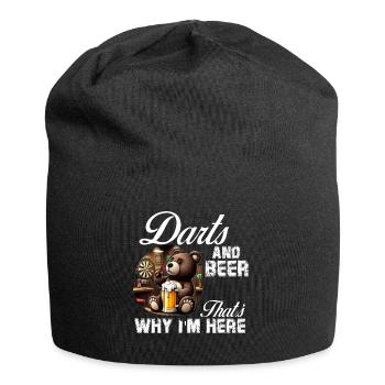 Darts and beer That's why I'm here cute bear - Jersey Beanie - black - Front