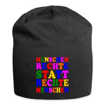 menschenrechte statt rechte menschen - Jersey-Beanie - Schwarz - Vorne