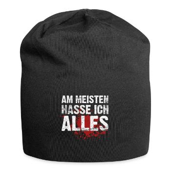 Most of all, I hate everything - Jersey Beanie - black - Front
