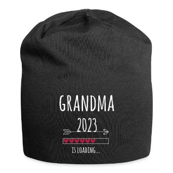 werdende Oma 2023 wird geladen Großmutter - Jersey-Beanie - Schwarz - Vorne