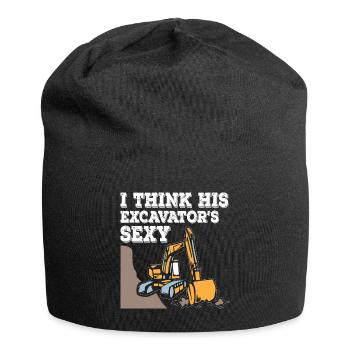 I Think His Excavator Sexy - Jersey-Beanie - Schwarz - Vorne